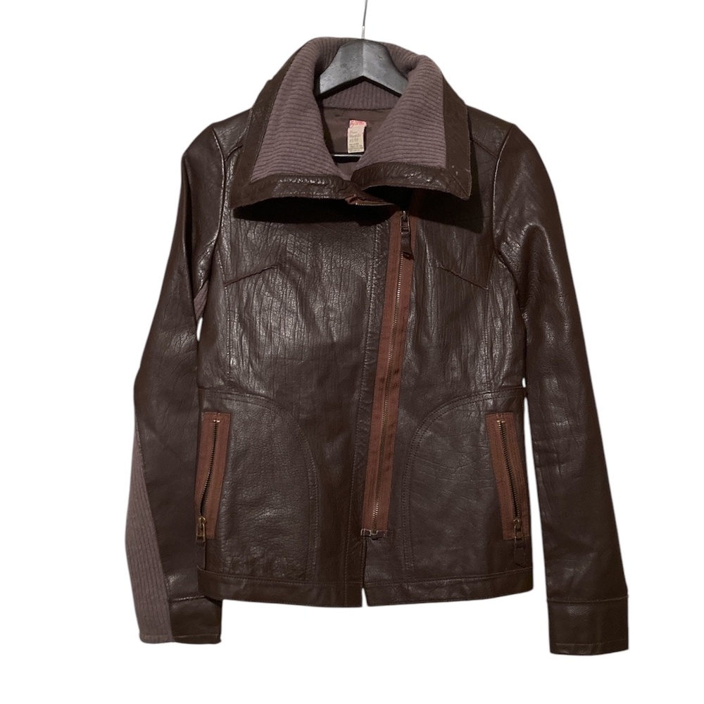 Free People Genuine Leather Moto Jacket